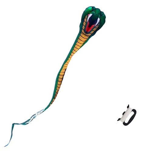Besra Large Soft Cobra Snake Kite Colorful Rattlesnake Kite with Long Tails Outdoor Fun Sports with Flying Lines - Image 1