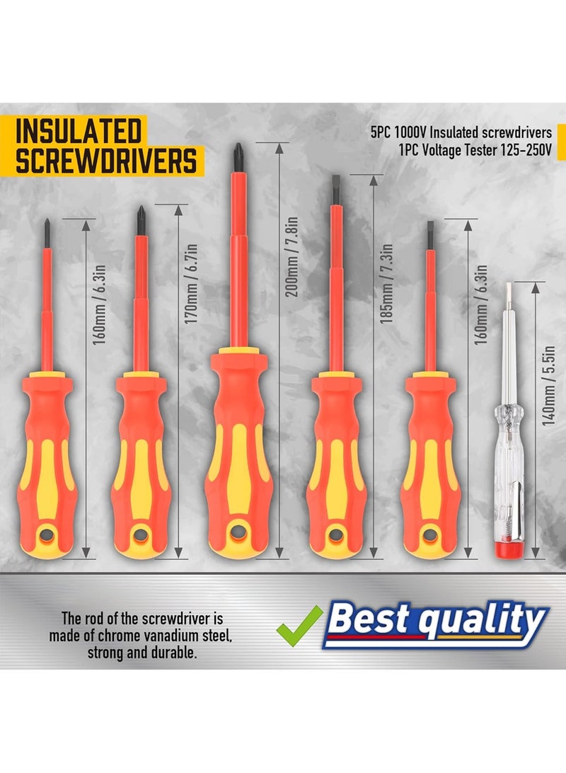 LOOPITYS Magnetic Screwdrivers Set with Case, 72-piece Includs Slotted, Phillips, Hex, Square, Pozidriv,Torx Bits and Insulated Screwdriver Set (1000V), Tools for Men - Image 4