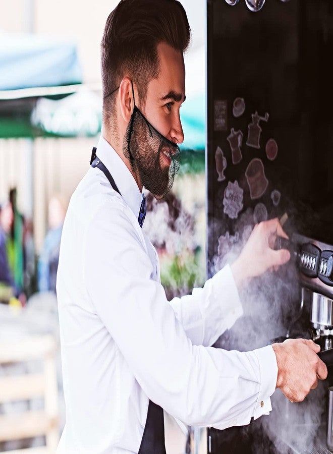 غطاء لحية من النايلون من ONLYKXY، واقي لحية للرجال، مناسب لخدمات الطعام والطبخ والتنظيف والمطبخ، واقيات شعر الوجه (20، أسود) - Image 3