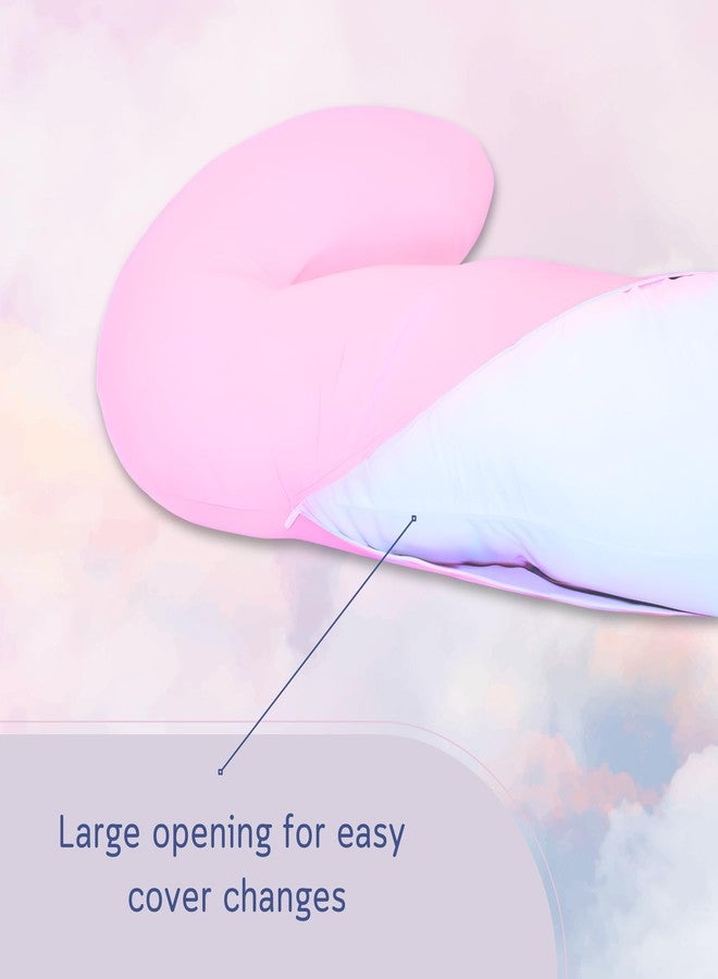 The Daisy Bee New Microfiber Zippered Replacement Maternity Body Pillow Cover (Pink) - Image 4