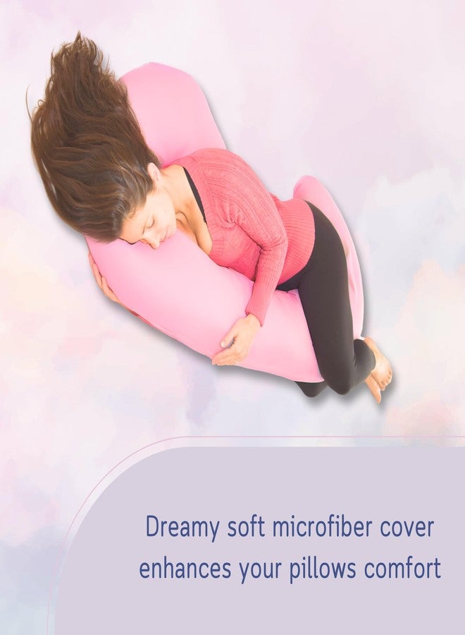 The Daisy Bee New Microfiber Zippered Replacement Maternity Body Pillow Cover (Pink) - Image 2