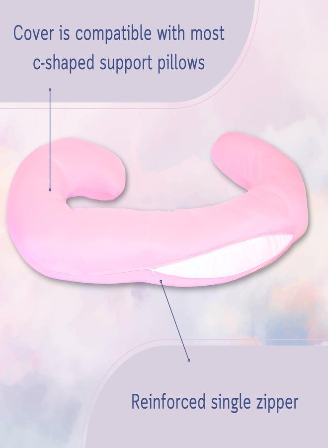 The Daisy Bee New Microfiber Zippered Replacement Maternity Body Pillow Cover (Pink) - Image 3