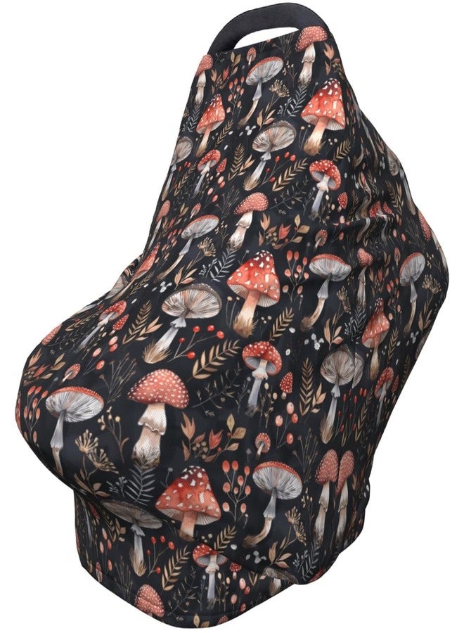 Mcewoel Mushroom Baby Car Seat Cover, Multi Use Stroller Cover, Breastfeeding Cover, Mushroom Baby Stuff - Image 1