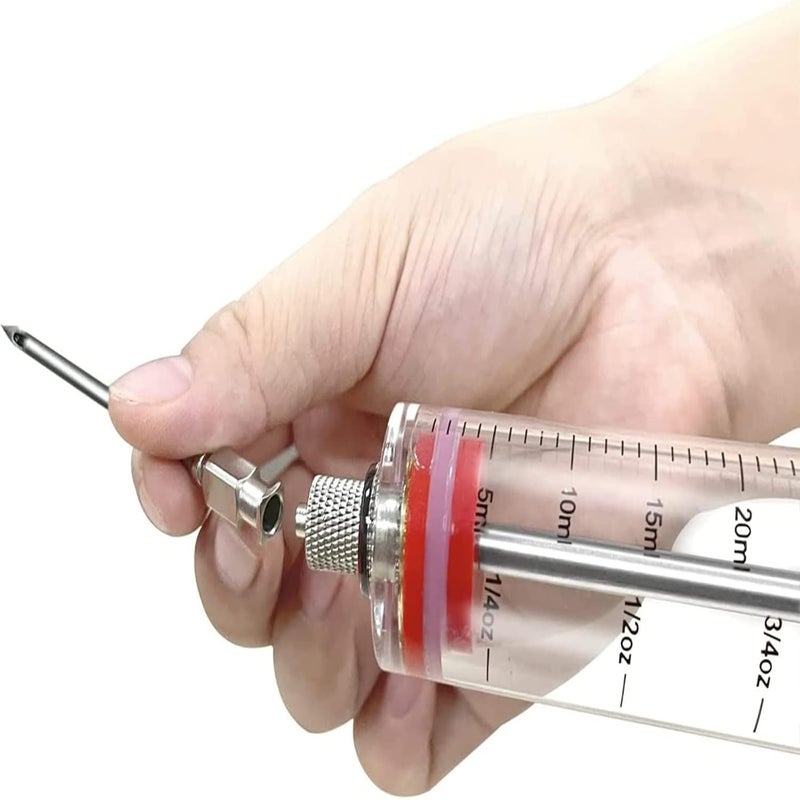 GRILAX Meat Injector Syringe - 3 Marinade Injector Needles for BBQ Grill, Portable Turkey Injector kit for Smoker,Marinades Injector for Meats with 1oz Large Capacity 1 Brush Easy to Use & Clean - Image 2