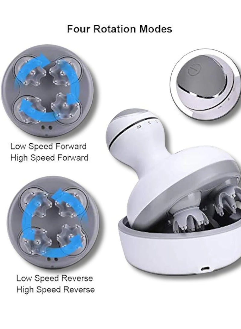 Electric Scalp Massager for Hair Growth Waterproof Handheld Head Massager with Replaceable Silicone Nodes Rechargeable Body Massage Tool for Stress Relief Deep Cleansing Hair Scrubber - Image 4