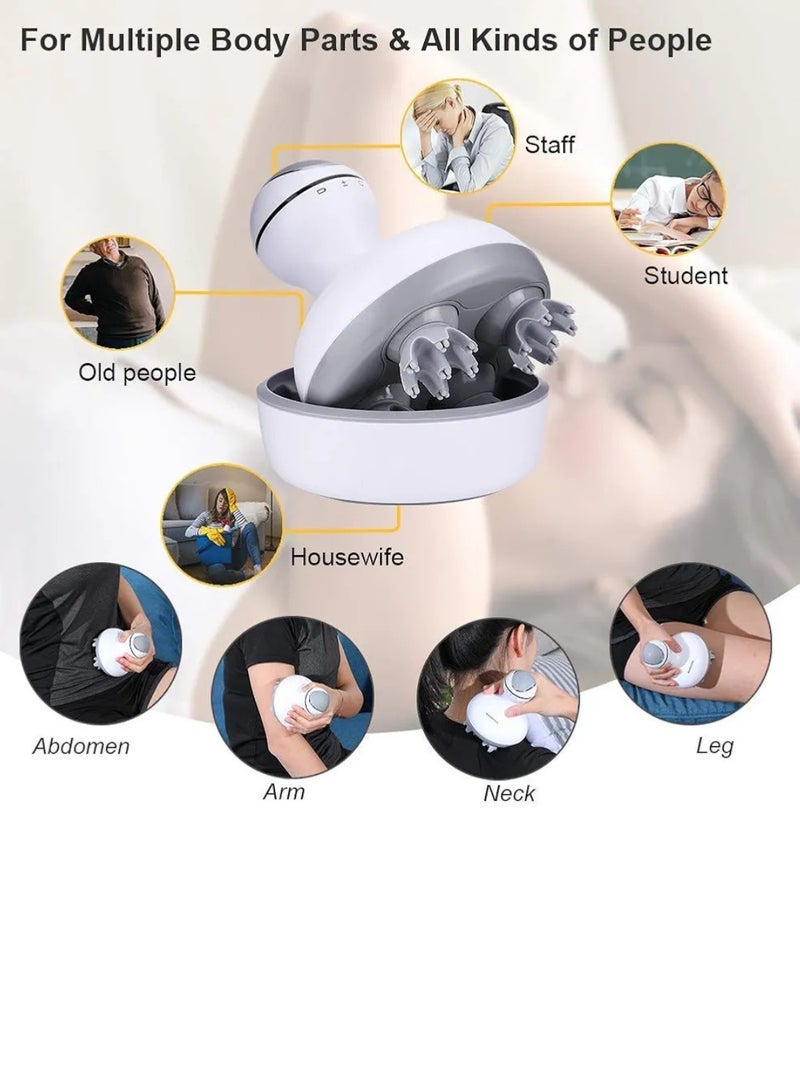 Electric Scalp Massager for Hair Growth Waterproof Handheld Head Massager with Replaceable Silicone Nodes Rechargeable Body Massage Tool for Stress Relief Deep Cleansing Hair Scrubber - Image 3