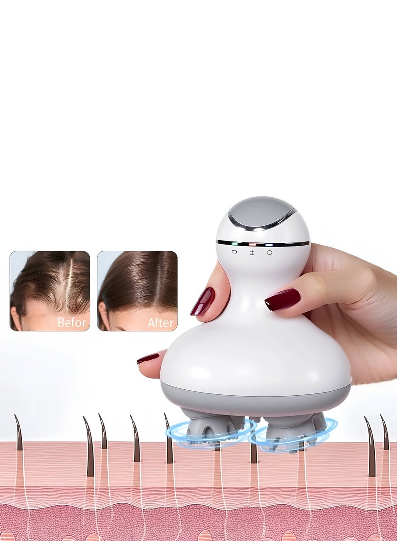 Electric Scalp Massager for Hair Growth Waterproof Handheld Head Massager with Replaceable Silicone Nodes Rechargeable Body Massage Tool for Stress Relief Deep Cleansing Hair Scrubber - Image 5
