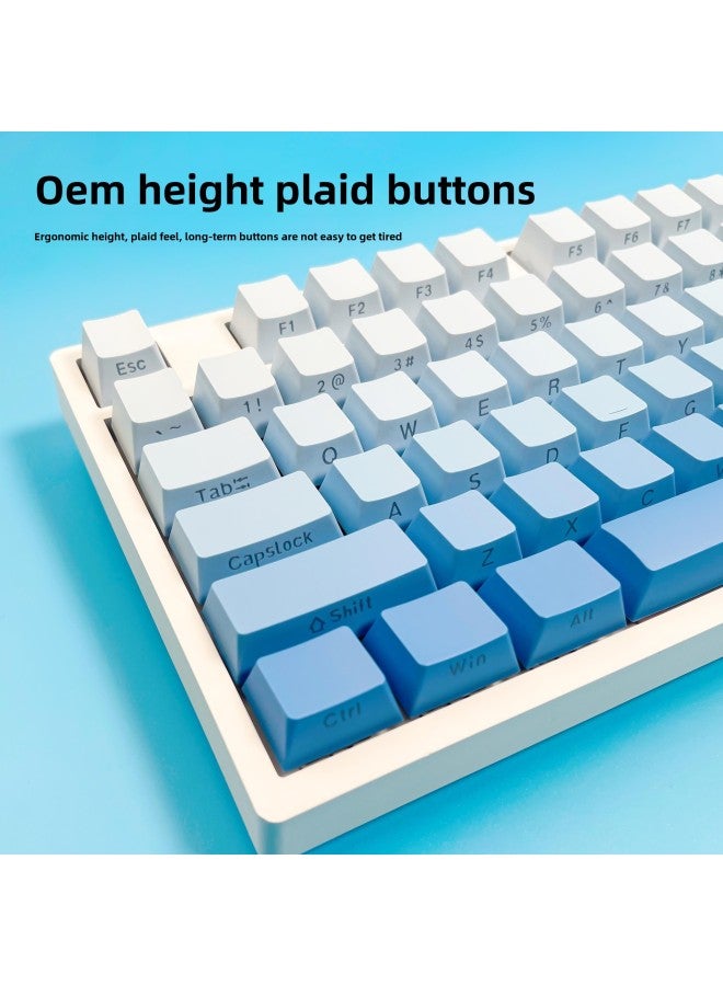 Extreme Day Dust Bean Sand Matcha O EM Height Side Engraved Transparent PBT Mechanical Keyboard Keycap-Color:Blush  Gradient--boxed| Small Complete Set, Oem Height  - Image 3