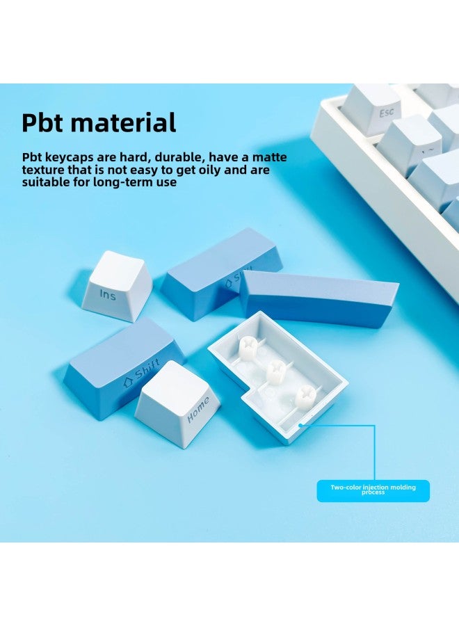 Extreme Day Dust Bean Sand Matcha O EM Height Side Engraved Transparent PBT Mechanical Keyboard Keycap-Color:Blush  Gradient--boxed| Small Complete Set, Oem Height  - Image 4