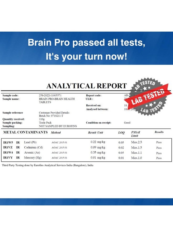 The Quin Co. Brain Pro' - Advanced Nootropics For Peak Memory,Focus & Clarity|Brahmi,L-Theanine,Ginkgo Biloba,L-Tryptophan,Phosphatidylserine & 20 Other Ingredient |60 Veg Tablets, 112 grams - Image 5