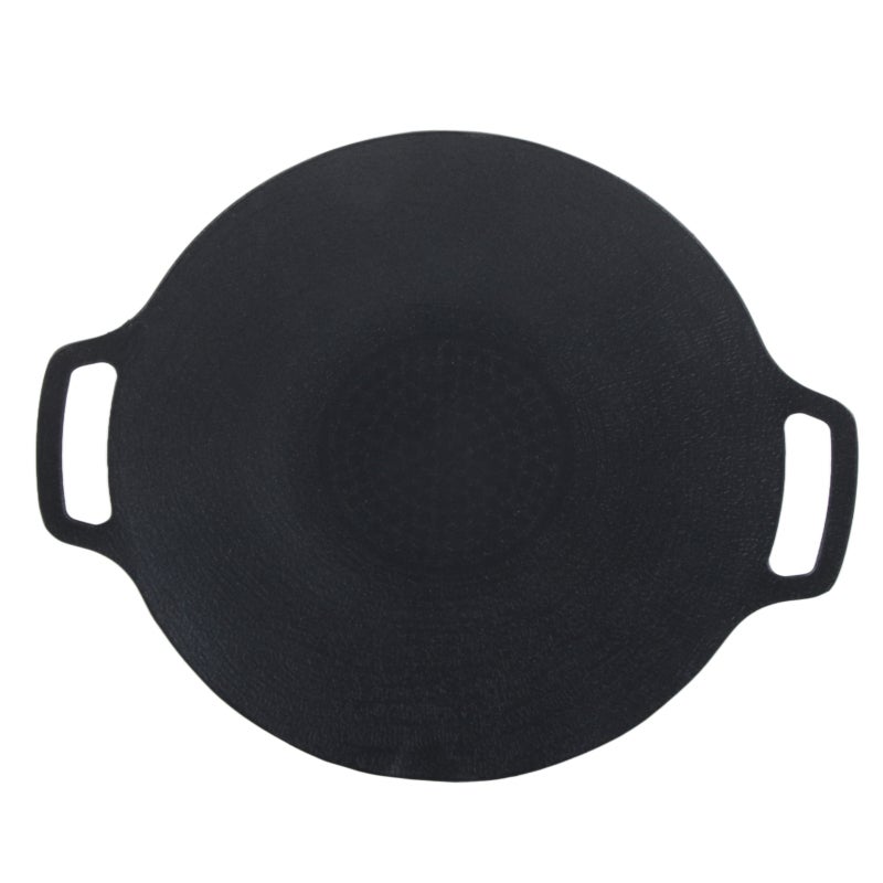 Korean Grill Pan: Premium Medical Stone Material, Physically Non Stick, Even & Rapid Heated - Anti Skid Handles, Integrally Formed, Easy Clean Outdoor Griddle Pan for Camping Barbecue, Home Cook, Port - Image 5