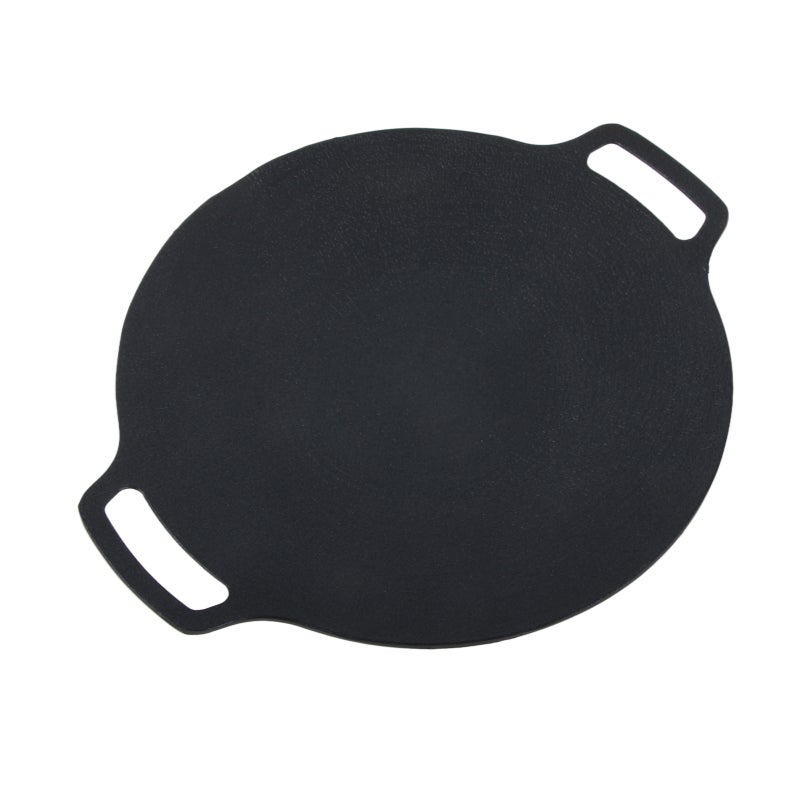 Korean Grill Pan: Premium Medical Stone Material, Physically Non Stick, Even & Rapid Heated - Anti Skid Handles, Integrally Formed, Easy Clean Outdoor Griddle Pan for Camping Barbecue, Home Cook, Port - Image 2