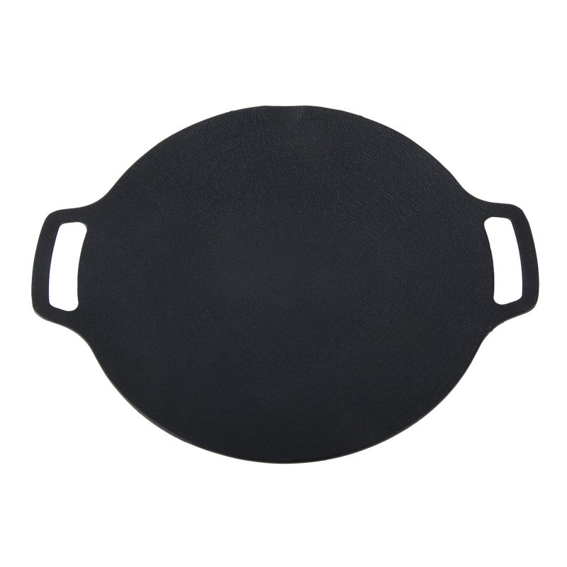 Korean Grill Pan: Premium Medical Stone Material, Physically Non Stick, Even & Rapid Heated - Anti Skid Handles, Integrally Formed, Easy Clean Outdoor Griddle Pan for Camping Barbecue, Home Cook, Port - Image 1