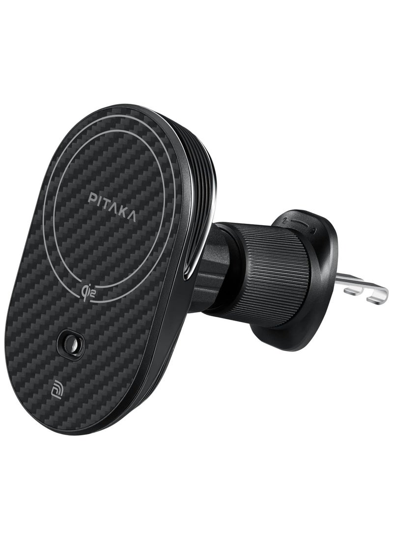 PITAKA pitaka for Qi2 MagSafe Car Mount Charger, 15W Magnetic Car Phone Holder for iPhone 16/15/14/13 Series with NFC Feature, Air Vent [MagEZ Car Mount Pro 2 Qi2]  - Image 1
