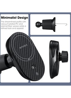 PITAKA pitaka for Qi2 MagSafe Car Mount Charger, 15W Magnetic Car Phone Holder for iPhone 16/15/14/13 Series with NFC Feature, Air Vent [MagEZ Car Mount Pro 2 Qi2]  - Image 2