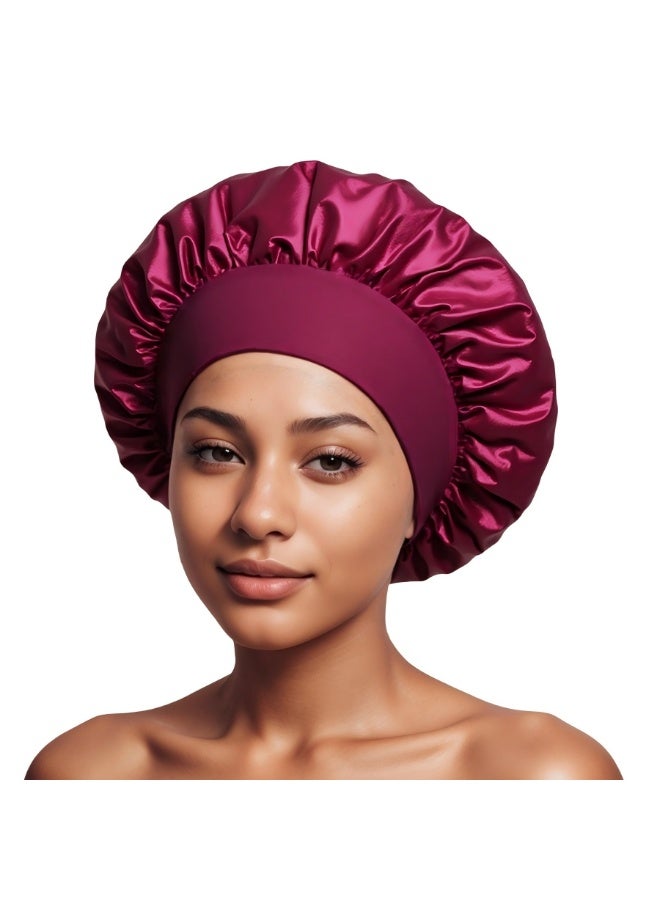 2Pcs Oversize Silk Satin Hair Bonnet for Sleeping, Sleep Bonnet with Elastic Soft Band,Sleep Bonnet Sleep Cap for Hair Curly Hair Sleeping Natural Hair - Image 1