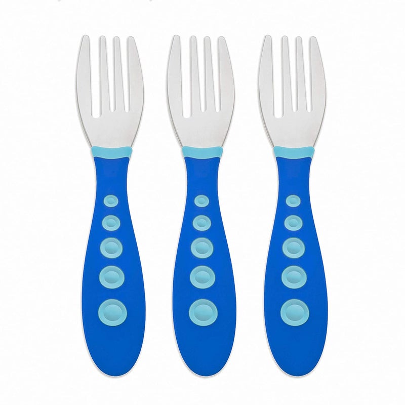 NUK First Essentials Kiddy Cutlery Forks (3 Count (Pack of 1) Blue) - Image 1