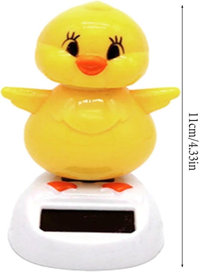 aoukoslt Yellow Solar Powered Dancing Chick, Solar Bobblehead Chicken, Solar-Powered Car Charm, Cartoon Bobble Head Chick Ornaments Figures for Car Dashboard, Bobbleheads for Car Dashboard, Decorations - Image 2