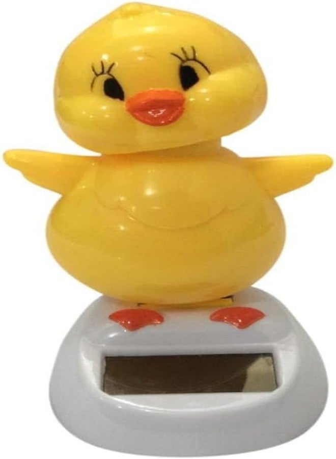 aoukoslt Yellow Solar Powered Dancing Chick, Solar Bobblehead Chicken, Solar-Powered Car Charm, Cartoon Bobble Head Chick Ornaments Figures for Car Dashboard, Bobbleheads for Car Dashboard, Decorations - Image 1