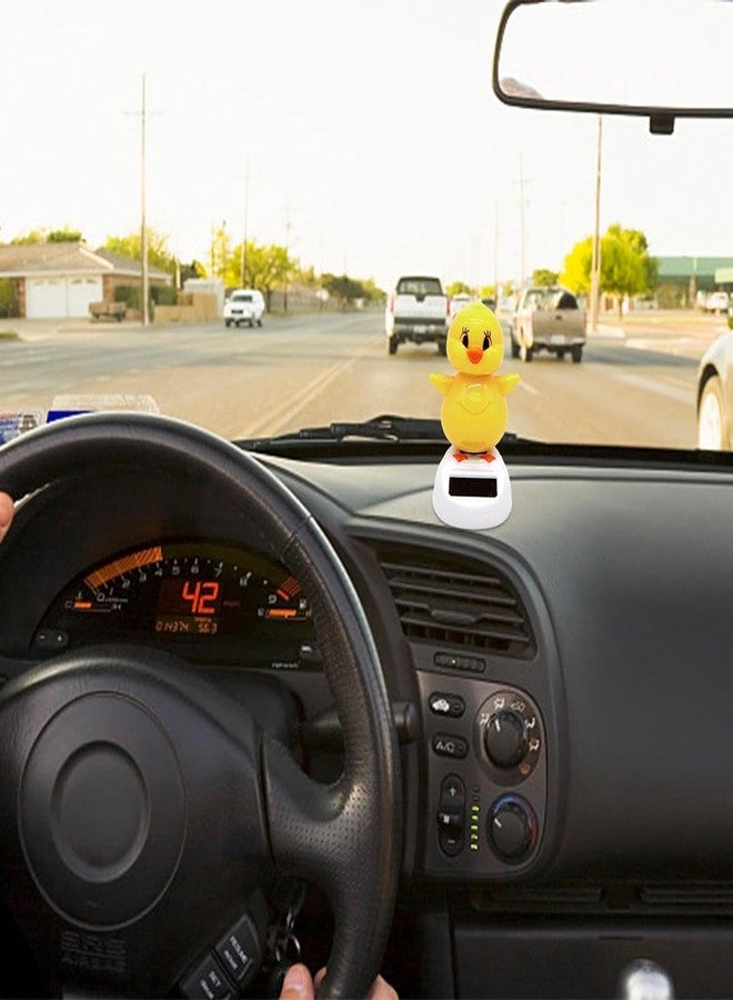 aoukoslt Yellow Solar Powered Dancing Chick, Solar Bobblehead Chicken, Solar-Powered Car Charm, Cartoon Bobble Head Chick Ornaments Figures for Car Dashboard, Bobbleheads for Car Dashboard, Decorations - Image 5