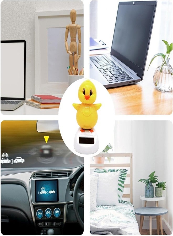 aoukoslt Yellow Solar Powered Dancing Chick, Solar Bobblehead Chicken, Solar-Powered Car Charm, Cartoon Bobble Head Chick Ornaments Figures for Car Dashboard, Bobbleheads for Car Dashboard, Decorations - Image 4