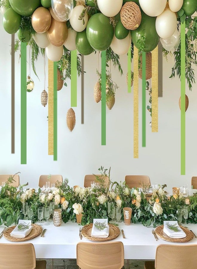UNIIDECO 8 Rolls Crepe Paper Streamers, Woodland Streamers Party Decorations for Baby Shower Bridal Shower Wedding Safari Jungle Dinosaur Themed Birthday Christmas Decorations - Image 5