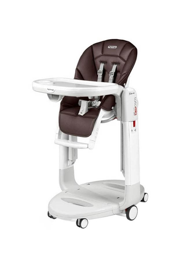 Peg Perego Tatamia Follow Me Conpact Baby Recliner/Swing/Highchair For Kids, Suitable From 0 Months To 3 Years - Cacao  - Image 1