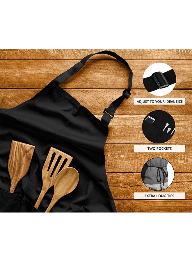 Kitchen Aprons, Kitchen Adjustable Bib Apron Pockets, Waterdrop Resistant Cooking Kitchen Apron for Men, Home, Baking, Gardening, BBQ, Craft, Restaurant - Image 3