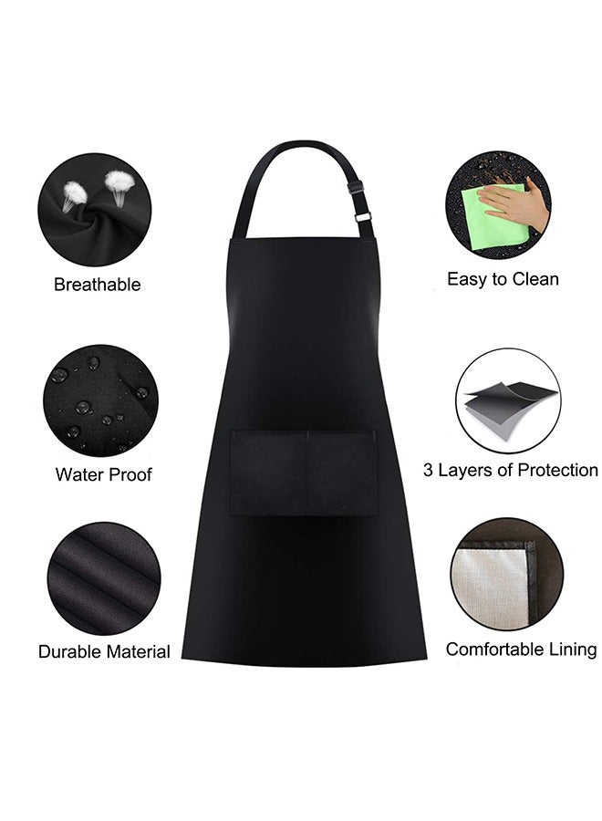 Kitchen Aprons, Kitchen Adjustable Bib Apron Pockets, Waterdrop Resistant Cooking Kitchen Apron for Men, Home, Baking, Gardening, BBQ, Craft, Restaurant - Image 4