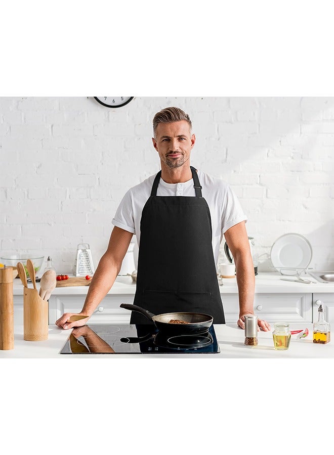 Kitchen Aprons, Kitchen Adjustable Bib Apron Pockets, Waterdrop Resistant Cooking Kitchen Apron for Men, Home, Baking, Gardening, BBQ, Craft, Restaurant - Image 5