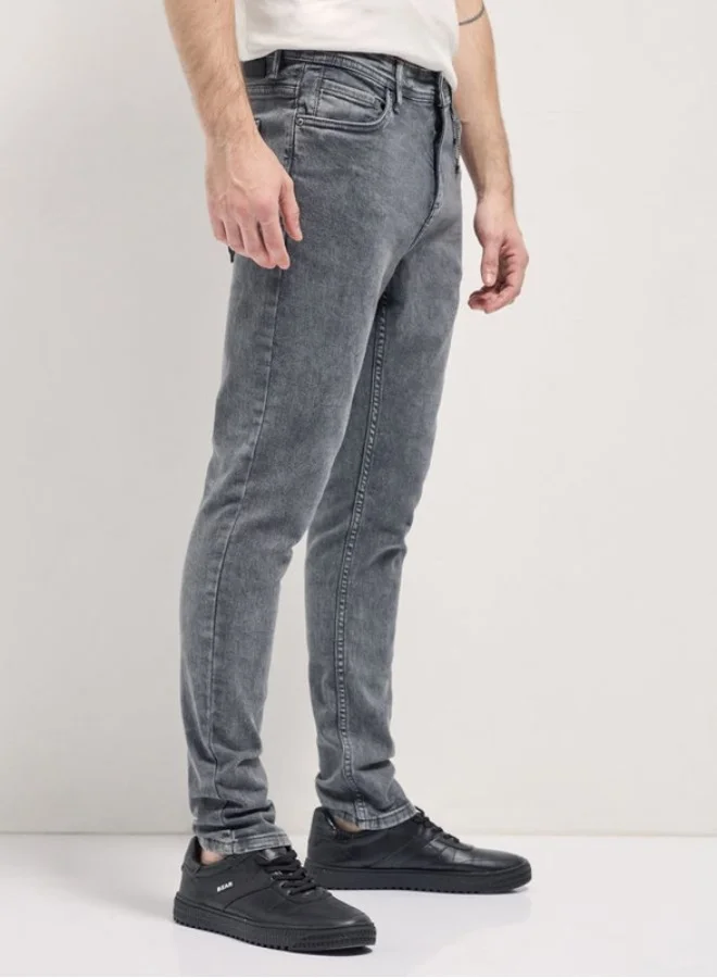 THE BEAR HOUSE Men's Stylish Grey Jeans with Comfortable Stretch and Skinny Fit Classic Comfort With Modern Style, Perfect For Everyday Casual Looks And Effortless Streetwear Vibes