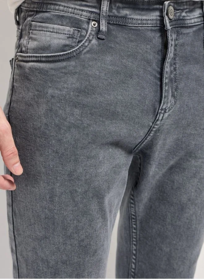 THE BEAR HOUSE Men's Stylish Grey Jeans with Comfortable Stretch and Skinny Fit Classic Comfort With Modern Style, Perfect For Everyday Casual Looks And Effortless Streetwear Vibes