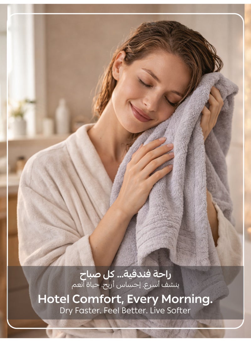 دوناتيلا منشفة حمام (عبوة 1، 70 × 140 سم) - مايكروفايبر 330 جي إس إم - ناعمة للغاية، عالية الامتصاص، سريعة الجفاف، مناشف حمام سميكة - نعومة بجودة فندقية للحمام والسبا - Image 3
