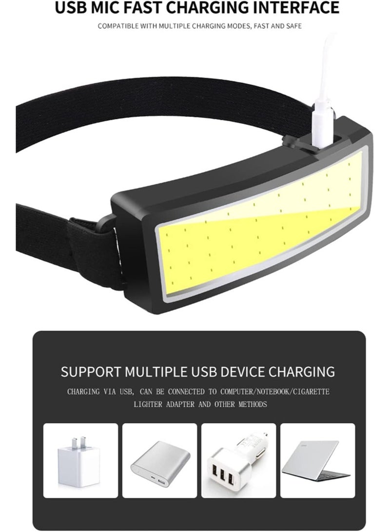 10000 Lumens Super Bright USB Rechargeable LED Headlamp – Wide Beam COB Headlamp with 3 Lighting Modes and IP65 Waterproofing – Suitable for Camping, Hunting, Cycling, and Emergencies - Image 5
