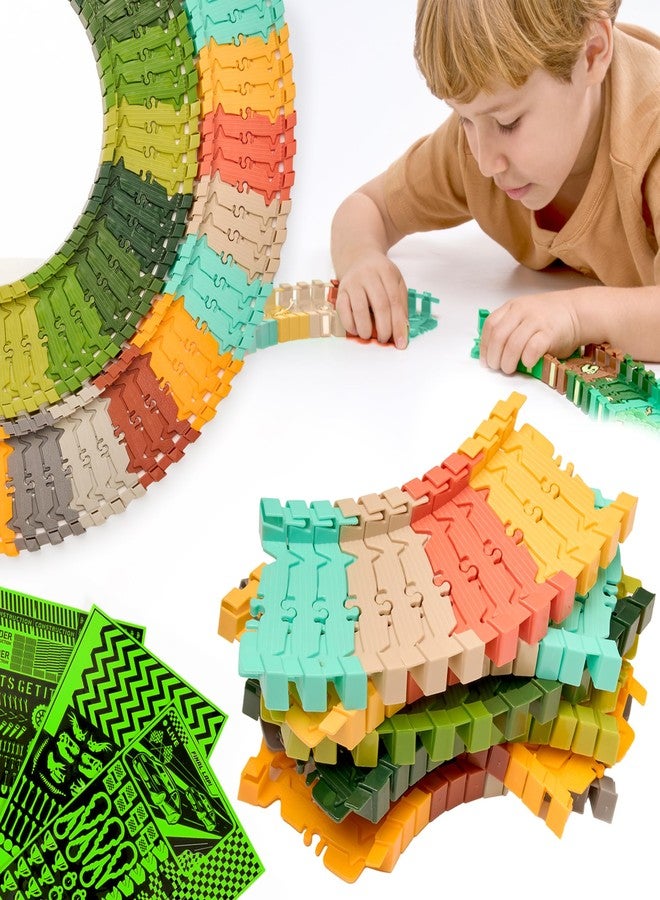 JitteryGit Extra 72 Track Pieces & 3 Glow Sticker Sheets Pack - Expand Your Racetrack Fun! Build Bigger, Race Faster, and Shine Brighter! - Image 1