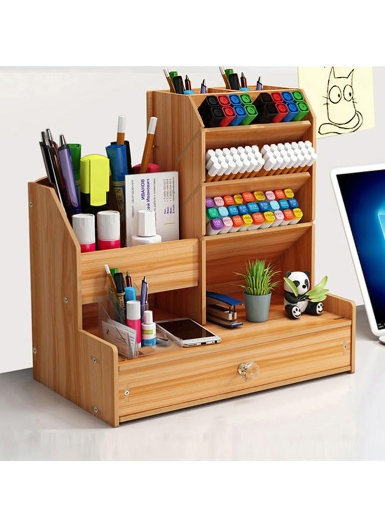 منظم مكتب وحامل اقلام للمكتب ودرج واحد للمنزل والمكتب والمدرسة والفصول الدراسية (بيج) - Image 5