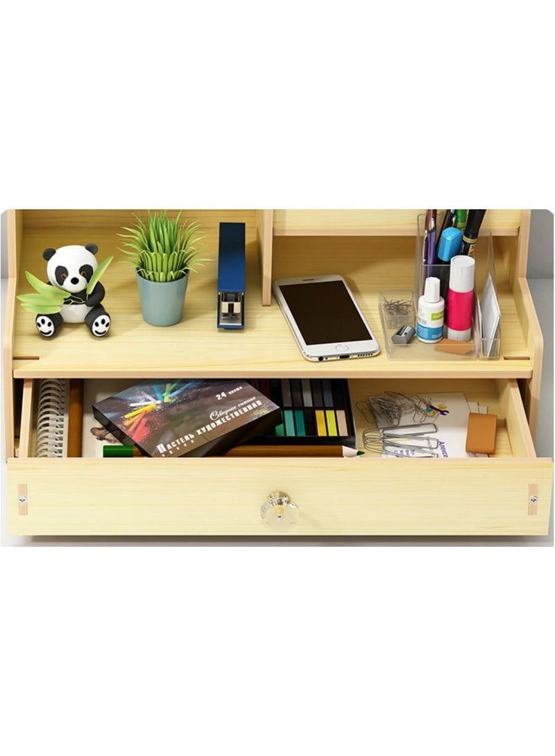 منظم مكتب وحامل اقلام للمكتب ودرج واحد للمنزل والمكتب والمدرسة والفصول الدراسية (بيج) - Image 4