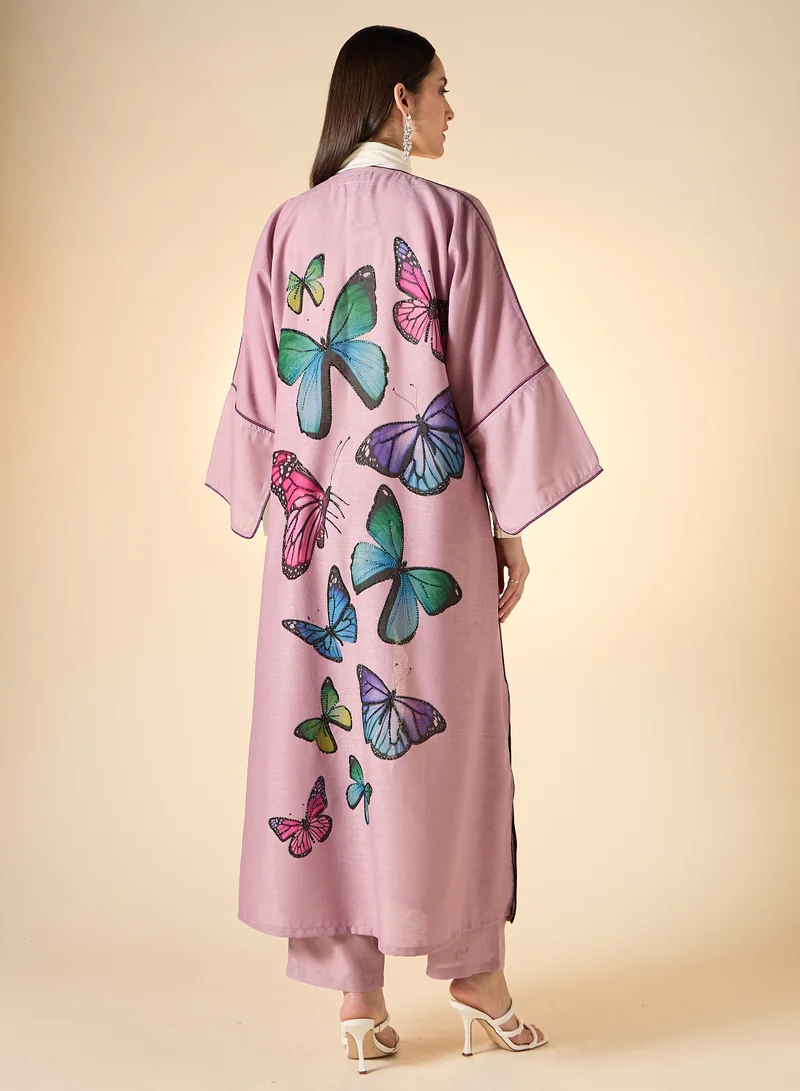 Hadiyath Al Madinah Embellished  Abaya Set 4-Piece - HM