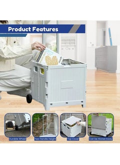 Home Smart Home Smart Foldable Storage Shopping Cart Multifunctional Storage Cart Portable And Lightweight For Groceries Travel Picnic Camping Office Classic Edition (Pink)  - Image 4