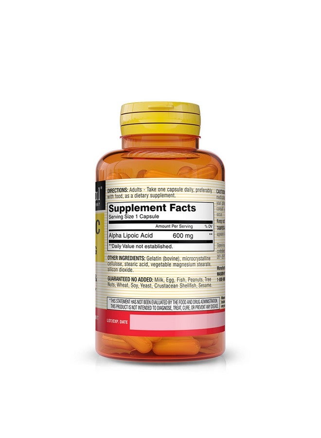 MASON NATURAL Alpha Lipoic Acid 600MG Capsules - Image 2