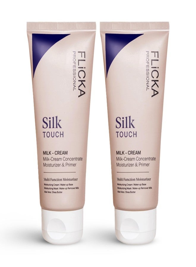 FLiCKA Silk Touch Moisturizer Primer | Hydrating, Lightweight, Long-Lasting | Pore Minimizer | Dermatologically Tested | All Skin Types | Makeup Base | 60g Each | Cruelty-Free | Pack of 2 - Image 1