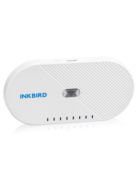 Ibs-M1 Wifi Gateway Temperature Humidity Sensor Supports Bluetooth And Wireless Thermometer Hygrometer Connection With Save And Export Data Real Time And Remote Monitoring And Alert.