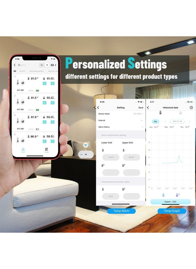 INKBIRD - Ibs-M1 Wifi Gateway Temperature Humidity Sensor Supports Bluetooth And Wireless Thermometer Hygrometer Connection With Save And Export Data Real Time And Remote Monitoring And Alert. - Image 1