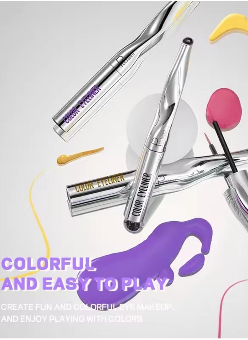 pudaier - Color Eyeliner Liquid Eyeliner Pen Quick Drying Easy to Color Glitter and Matte Precision Fine Tip Eye Liner Makeup No Flaking No Smudging Waterproof and Long Lasting Eyeliner Pencil Blue 17 - Image 1