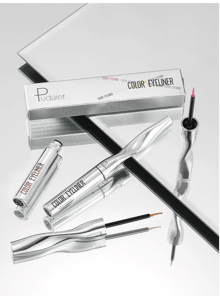 pudaier - Color Eyeliner Liquid Eyeliner Pen Quick Drying Easy to Color Glitter and Matte Precision Fine Tip Eye Liner Makeup No Flaking No Smudging Waterproof and Long Lasting Eyeliner Pencil Blue 17 - Image 1
