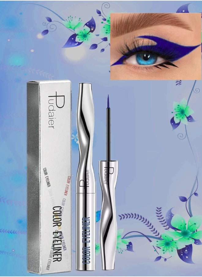 pudaier - Color Eyeliner Liquid Eyeliner Pen Quick Drying Easy to Color Glitter and Matte Precision Fine Tip Eye Liner Makeup No Flaking No Smudging Waterproof and Long Lasting Eyeliner Pencil Blue 17 - Image 1