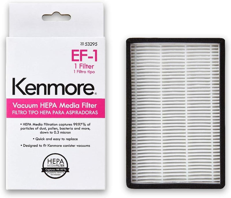 Kenmore 53295 EF1 HEPA Media Vacuum Cleaner Exhaust Air Filter for Upright and Canister VacuumsWhite - Image 1