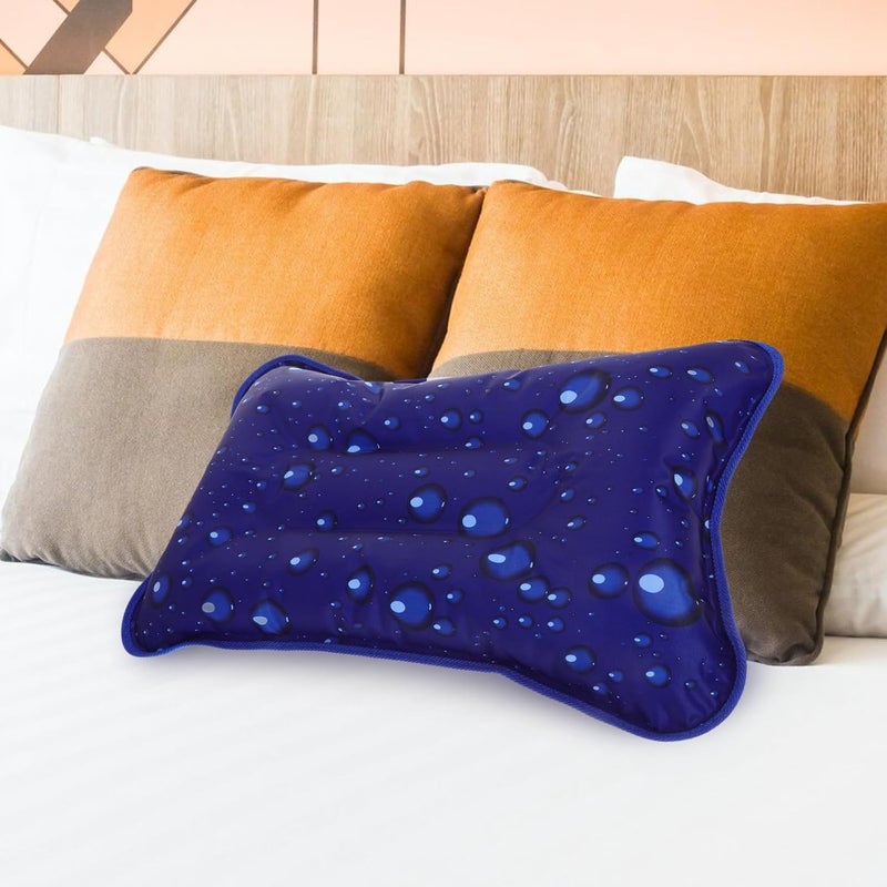 BESTonZON Inflatable Cooling Camping Pillow 55x35cm Dark Blue Water Pattern Waterproof Dual-use Sleep Pillow for Summer Outdoor Travel - Image 5