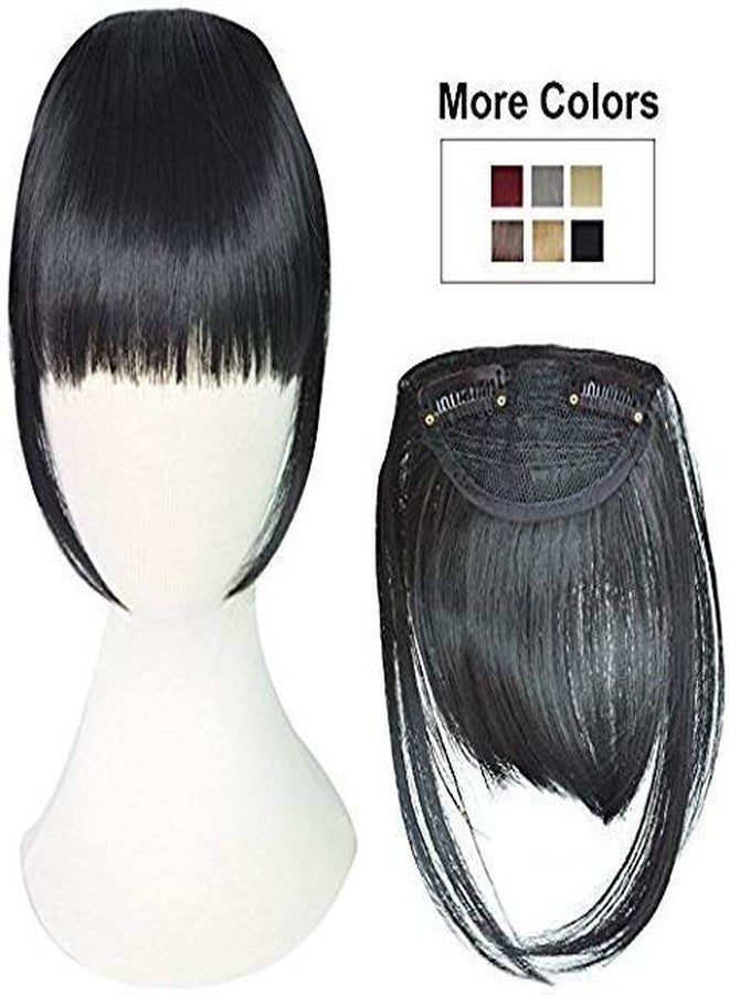AASA Hair Extension One Piece in Fringe Bangs Hairpiece Synthetic Hair Accessories for Women and Girls Pack of 1 (Clips Fringe, Natural Black Brown) - Image 2