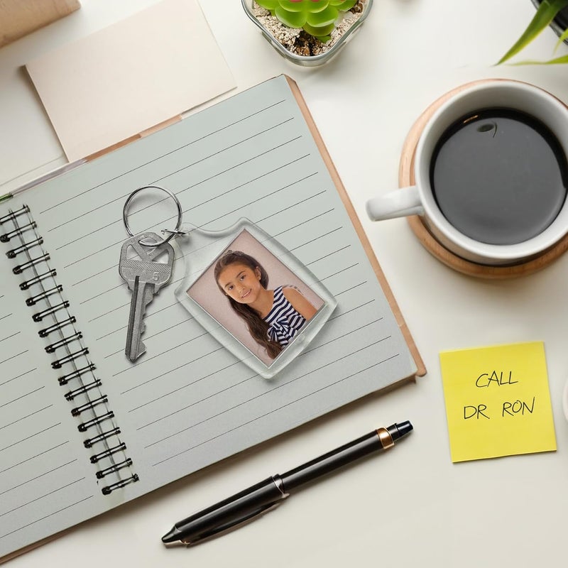 Snapins 1 3/8" x 1 3/4" Acrylic Photo Snap-in Keychain - 25 Pack - Image 3